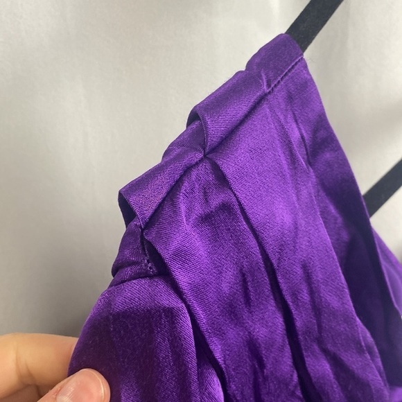 Anthropologie See U Soon Asymmetric Cocktail Mini Dress Eggplant Deep Purple - S - Picture 9 of 11